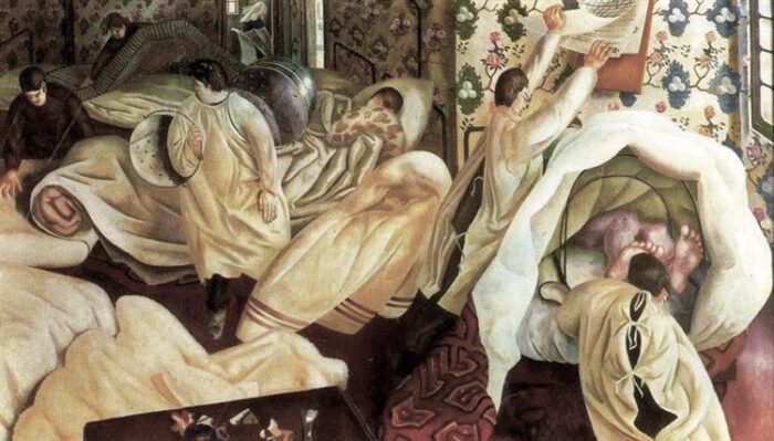 The artist Stanley Spencer's painting "Frostbite" at Glenside Hospital
