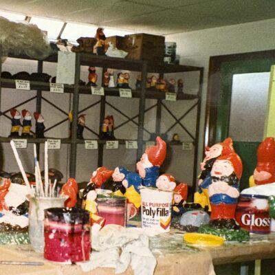 Gnomes at Glenside Hospital industrial rehabilitation workshop IRW for patients rehab via occupational health