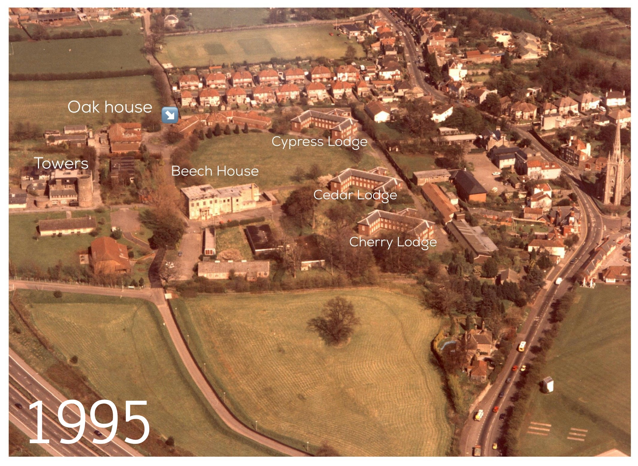 Aerial view of West Side at Purdown Hospital, Stapleton Village in Bristol