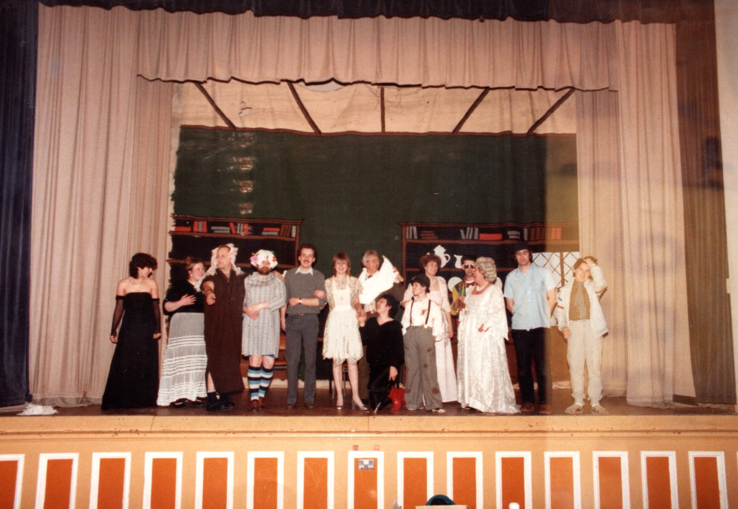 Christmas pantomime panto performance at Glenside Hospital in the 1980s, 1983 or 1984 with staff performing for patients