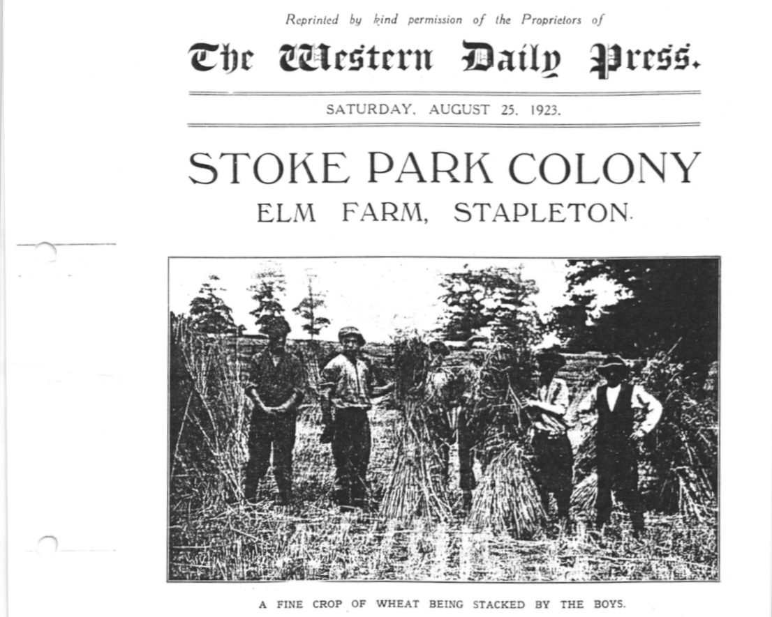 Elm Tree Farm historic newspaper article in Western Daily Press