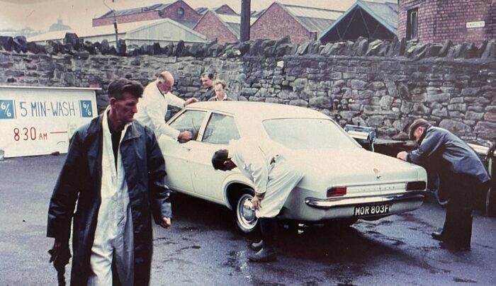 Patients operating the Industrial Therapy Organisation car wash on Feeder Road in Bristol