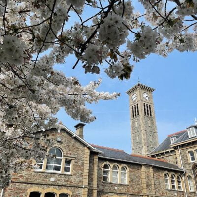 The Victorian clock tower at the former Glenside Hospital, now UWE Glenside Campus